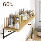 Fun Memories Deep Floating Shelves for Wall, 36W x 8D Wall Mounted Shelves Set of 2, Wide Display Ledge Shelf with Sturdy Metal Brackets for Living Room, Bathroom, Bedroom and Kitchen, Oak
