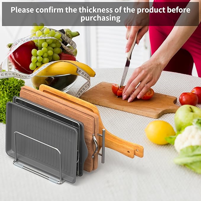 Cutting Board Stand, Cutting Board Rack, Cutting Board Organizer Stainless Steel, Cutting Board Holder for Countertop, Chopping Board Holder (2 Pack)