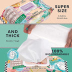 6 Packs Surface Cleaning Wipes Bleach Free, Thick & Large Dispose, All-Purpose Cleaner for Bathroom, Kitchen, Office, 600 Count Soft Flow, Biodegradable, Lavender Scent