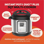 Instant Pot Duo Plus 9-in-1 Electric Pressure Cooker, Slow Cooker, Rice Cooker, Steamer, Sauté, Yogurt Maker, Warmer & Sterilizer, Includes App With Over 800 Recipes, Stainless Steel, 3 Quart