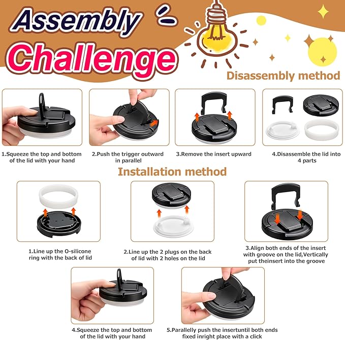 14oz Insulated Vacuum Food Jar with Buckle Lid,Soup Thermo for Hot Food Kids,Wide Mouth Leakproof Stainless Steel Lunch Container with Spoon-Black