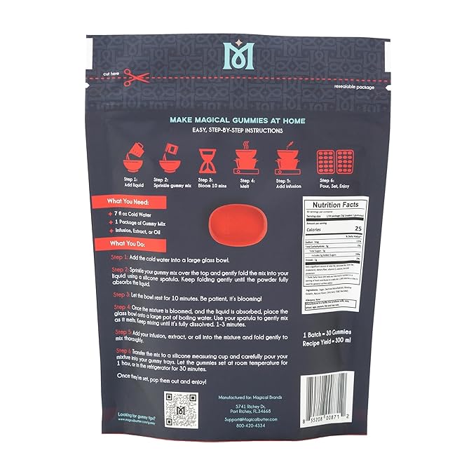 Magical Butter Normal Cherry Gummy Mix – Easy Gelatin Powder for Homemade Gummies – Fruity Candy Mix for DIY Treats