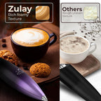Zulay Kitchen Patented Tornado Triple Whisk Milk Frother with 4 Duracell Batteries – Handheld Foam Maker for Coffee, Lattes, Matcha & Hot Chocolate – Rich, Creamy Froth in Seconds - Galaxy