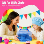 Perlli Kids Cake & Cupcake Baking Set – 51 Pieces Real Utensils & Decorating Kit with Carrier Safe Baking Supplies Gift for Junior Chefs Girls & Boys (Blue)