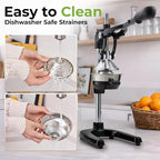 Zulay Kitchen Extra Tall Citrus Press Manual Juicer - Manual Orange Juice Squeezer, Fits Tumblers, Tall Glasses and Cups - Fruit Press & Juice Press, Juice Presser Machine & Citrus Juicer Manual