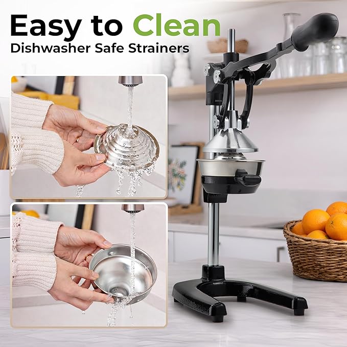 Zulay Kitchen Extra Tall Citrus Press Manual Juicer - Manual Orange Juice Squeezer, Fits Tumblers, Tall Glasses and Cups - Fruit Press & Juice Press, Juice Presser Machine & Citrus Juicer Manual