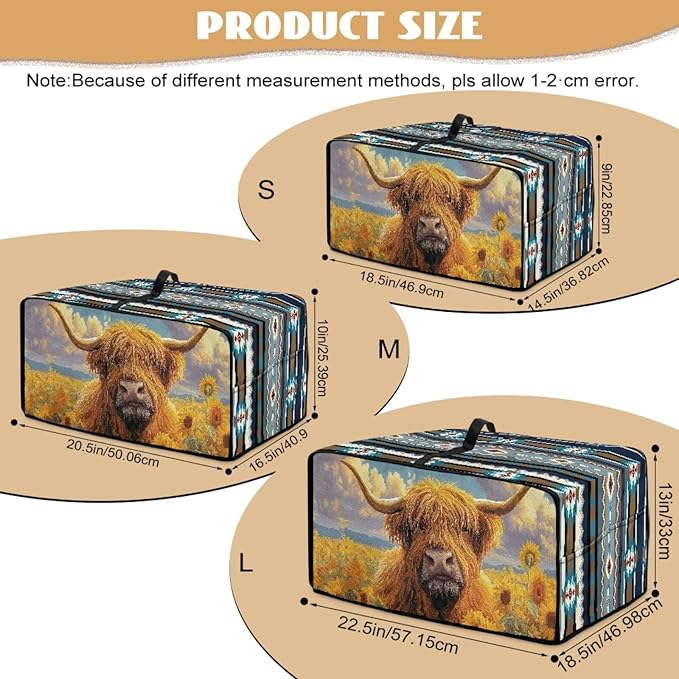 Highland Cattle Sunflower Print Toaster Cover Air Fryer Dust Cover Anti Fingerprint Aztec Toaster Oven Cover Washable Kitchen Small Appliance Covers (Small-14.5 * 18.46 * 9 inches)
