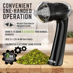 Mamba Lite Electric Herb Grinder, USB Rechargeable Herb & Spice Grinder for Dried Herbs, One-Hand Automatic Kitchen Herb Mill, Portable Spice Grinder with Cleaning Tools, 0.75 g Capacity, Black