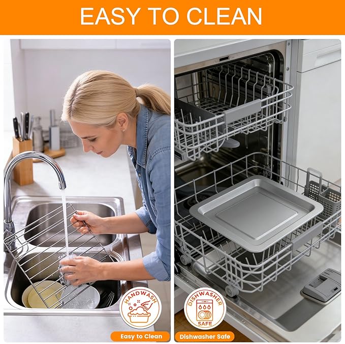 Toaster Oven Accessories for Hamilton Beach Easy Reach 4 Slice Countertop Toaster Oven, 10.9×9.2 IN Food Grade Stainless Steel Toaster Oven Replacement Parts Sheet Pan Tray Rack, Dishwasher Safe