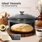 Kitchen Academy 7Pcs Enameled Cast Iron Cookware Sets - Non Toxic Pots and Pans Set, Grey Induction Nonstick Cookware Set, PFOA&PFAS Free