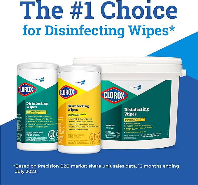 CloroxPro Clorox Disinfecting Wipes, Lemon Fresh, 75 Count, Pack of 6 (Package May Vary)