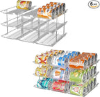 Attelite Can Organizer for Pantry, 6 Sets 3Tiers Can Storage Organizer Pantry, Soda Can Organizer for Fridge 72 Cans Rack Automatic Rolling Stackable Canned Food Organizer,Clear