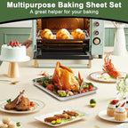 Baking Sheet Tray Set of 10, EWFEN Stainless Steel Baking Pan Cookie Pan Sheet, Size 16 x 12 x 1 inch, Warp Resistant & Heavy Duty & Rust Free