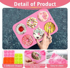 3 Pack Silicone Donut Pan, Non-stick Doughnut Molds for Baking, 6 Cavity Donut Maker Muffin Cupcake Bagel Making Tray (Pink, Orange, Green)