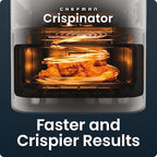 Chefman Crispinator Air Fryer 6-in-1 with 8 Qt capacity, 450°F Max Temp with TurboFry Pro Technology for Fast and Even Results, Viewing Window, Nonstick Ceramic Basket