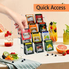Tea Bag Organizer Holder, Acrylic Tea Packets Storage Box Container Display Stand Rack for Counter Cabinet Countertop Kitchen Office, 4 Tier