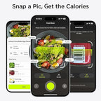 Ultrean Smart Food Kitchen Scale with Nutritional Calculator, APP for Calorie & Macro Tracking, AI Powered, Goal Progress, Digital Calorie Scale for Weight Loss, Stainless Steel, 22lb