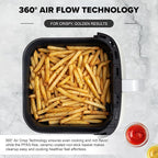Nuwave Brio Plus 6-in-1 Air Fryer, 7-Qt Large Capacity, 50°F–400°F Precise Temp Control, Non-Toxic PFAS-Free Nonstick, Air Fry, Bake, Roast, Toast, Dehydrate, Reheat, 100 Presets, Dishwasher Safe