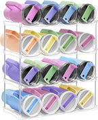 Water Bottle Organizer - Stackable Water Bottle Holder for Cabinet, Large Compartment Tumbler Organizer Wine Racks, Kitchen Organization and Storage for Stanley Cup Holder, 4 Tier Hold 16