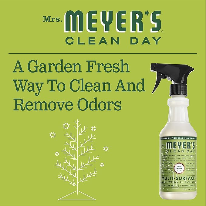 MRS. MEYER'S CLEAN DAY Multi-Surface Cleaner Spray, Cruelty Free Formula, Iowa Pine, 16 fl. Oz (Pack of 3)