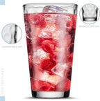 Melrose Glass Drinkware Set, 24 Pieces, Includes Cooler, DOF, Juice and Shot Glasses