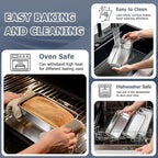 TeamFar Loaf Pan Set of 3, 9 x 5 Inch Bread Loaf Meatloaf Pan Stainless Steel for Baking Bread Cake Toast Brownies, Healthy & Sturdy, Oven & Dishwasher Safe