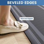 KitchenClouds [2 PCS Kitchen Rugs Cushioned Anti-Fatigue Kitchen Mats for Floor Waterproof Kitchen Rug Set Non-Slip Comfort Standing Mat for Office, Sink, Laundry 17.3"×28"+17.3"×60", Grey