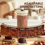 SYLORIA Manual Coffee Grinder with 56 External Adjustable Settings Hand Coffee Bean Mill with Ceramic Burr and Foldable Handle