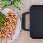 Maverick 22-Inch Preseasoned Carbon Steel Griddle, 4mm Heavy-Duty Flat Top Grill Pan with Raised Edges & Integrated Handles
