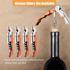 6 Pieces wine key wine opener Professional Waiter Corkscrews Stainless bottle opener Fold Serrated Foil Cutter Key for Family, Company Party,Bars,Restaurants(orange)