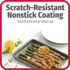 GoodCook Set of 2 Nonstick Steel 9" x 6" Toaster Oven Mini Baking Sheets with Racks, Gray