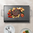 VEVOR Carbon Steel Griddle, Flat Top Plate, Griddle for BBQ Charcoal/Gas Gril with 2 Handles, Rectangular Flat Top Grill with Extra Drain Hole for Tailgating and Party