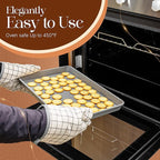 Nonstick Bakeware Set 8 Piece - Stackable Baking Pan Set, Oven safe 450°F, Carbon Steel Baking Set with Muffin, Loaf, Cookie Sheets & Roaster, Easy Storage, BPA-Free (Gray)