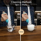 Rechargeable Milk Frother Handheld, 2-IN-1 Dual Spring Whisk Electric Frother Wand for Cappuccino Latte Macchiato, Portable Drink Mixer for Coffee, Matcha, Hot Chocolate