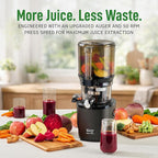 Kuvings AUTO10 Cold Press Juicer Machine – Self-Feeding for Hands-Free Use – Easy to Clean, Quiet 240W Motor, 100 oz Large Masticating Juicer – Designed for Silky Juice with Low Pulp – Silver