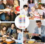 24 Pack Cup Markers for Drinks, Wine Glass Markers Charms Drink Marker Party Drinking Labels for Glasses Cup, Beer Bottle, Mug, Jar, Cocktail Glass
