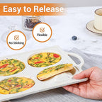 FUNBAKY Muffin Top Pan Non Stick, 4 Inch Metal Frame Silicone Egg Molds for breakfast sandwiches, Whoopie Pies, Egg Bites, English Muffins, 2 Pcs Confetti