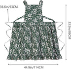 Pinknoke Vintage Pinafore Apron Dress for Women with Pockets Cute Floral Chef Aprons for Kitchen Cooking Baking Gardening