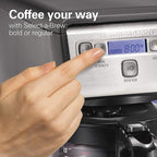 Hamiton Beach 12 Cup Compact Programmable Drip Coffee Maker with No-Drip Burosilicate Glass Carafe, 2-Hour Auto Shutoff, Space-Saving Design, Black with Stainless Steel Accents (46200)