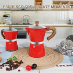 Aluminum 6 Cup 300ml Moka Pot Express Coffee Maker Stovetop Espresso Colorful Coffeemaker Italian Classic Style Brewing Greca Cafe Mocha Machine for Cafeteras Lover Camping Travel and Home Use 10oz