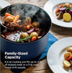 Hyper-Heat Pressure Cooker - 6.5 Quart Multi-Cooker with 9 Programmable Functions, 1200W Power, SimpliServe Pot for Family Meals, Electric Pressure Cooker for Fast and Healthy Cooking (Blue)