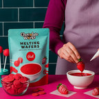 Chocolate Works Red Melting Chocolate Wafers, 1lb (Pack of 1)