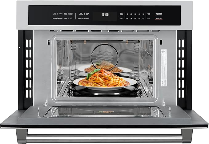 KoolMore 30 in. Built-in Microwave with Convection Oven and Air Fryer, 1000W Power with 10 Levels, UL Listed and 1.6 cu. ft. Capacity in Stainless-Steel (KM-CWO30-SS)