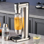 Carbonates Any Drink-Airosia Soda Maker Machine-304 Stainless Steel Sparkling Water Maker, Carbonator Machine with BPA Free Bottles(1L+0.5L) (CO2 Carbonator NOT Included)
