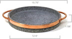 12-inch Soapstone Deep Dish Pizza Pan with Copper Handles – Authentic Chicago Style Pizza Stone – Naturally Non-Stick, Chemical-Free Baking Stone for Oven