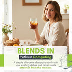 COURONNE CO. Clear Recycled Drinking Glass Tumbler, Perfect for Cocktails, Refreshments & Everyday Use, Restaurant Grade, Crafted without lead-based materials (13.5 Oz, Classico), Pack of 6