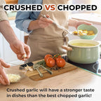 Zulay Kitchen Large Premium Garlic Press Set - Bigger Bowl for Bigger Garlic - Rust Proof Garlic Mincer Tool - Easy-Squeeze, Easy-Clean Silicone Garlic Peeler & Brush (Silver)