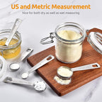 U-Taste Teaspoon Tablespoon Measuring Spoons: 18/8 Stainless Steel Measure Scoop Set of 5, 1/4 TSP, 1/2 TSP, 1 TSP, 1/2 TBSP & 1 TBSP, Metal Kitchen Measurement Utensil for Dry and Liquid Ingredients