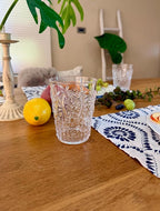 KLIFA- BLOIS- 15.2 & 20.5 ounce, Set of 8, Acrylic Tumbler & Highball Drinking Glasses Cups, BPA-Free, Stackable Plastic Drinkware, Dishwasher Safe, Vintage Looking Cups, Clear