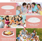 12in Extra Large Cake Carrier with Lid and Handle, Holds up to 12" round 7" high cake, Portable Cake Container for Transport Pies, Cupcakes, Cakes and More